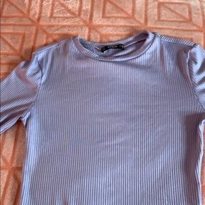 Purple body suit with flared sleeves